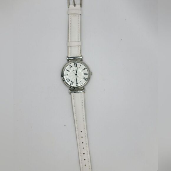 Vintage 1990s Mateo Quartz Watch Silver Tone Case, Roman Numerals, Japan Mov’t main image 5